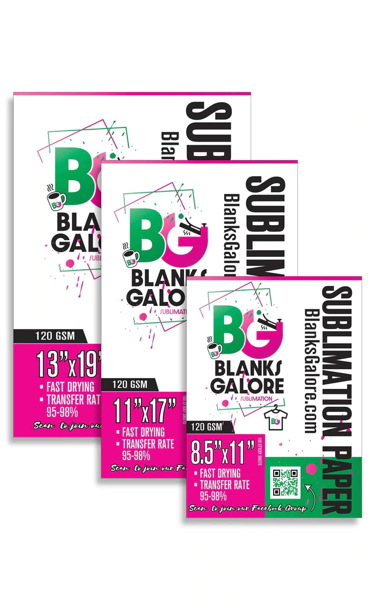 BG Sublimation Paper | No Bleeding & Bright Color Release 8x11 (100 sheets total)