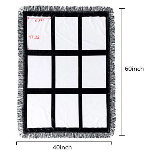 Sublimation 9 Panel Sublimatable Throw Blanket